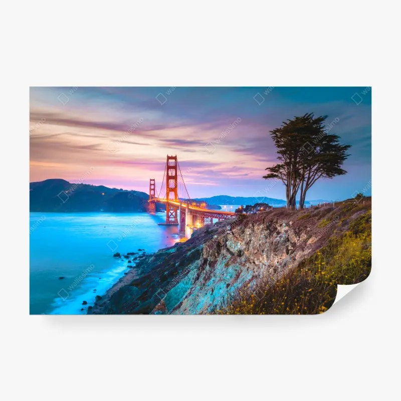 Wall mural Golden Gate Bridge at twilight