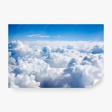Wall mural serene blue cloudscape • Wallissimo®