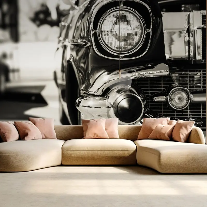 Wall mural vintage chrome classic car close-up