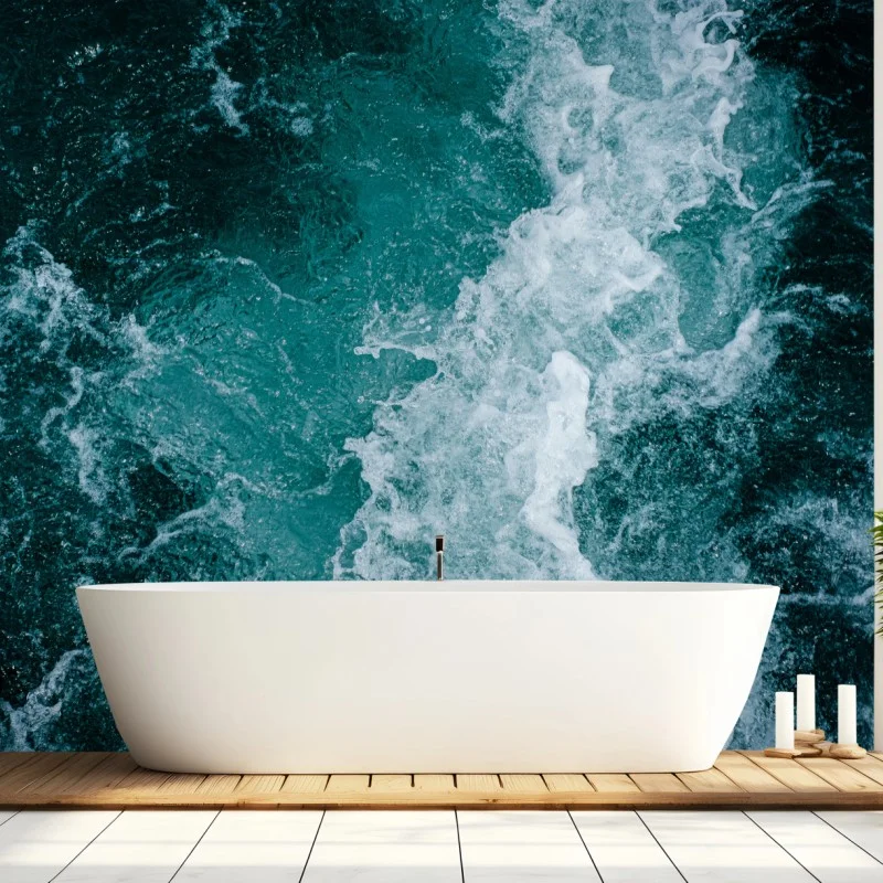 Wall mural turquoise ocean waves texture