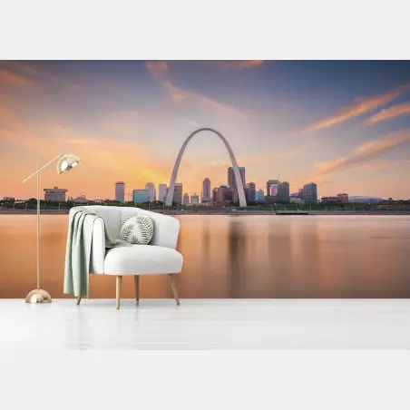 Wall mural St. Louis skyline at twilight • Wallissimo®