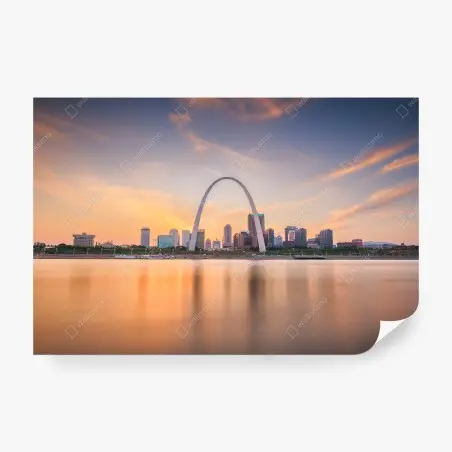 Wall mural St. Louis skyline at twilight • Wallissimo®