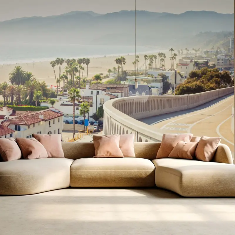 Wall mural Santa Monica beachside panorama