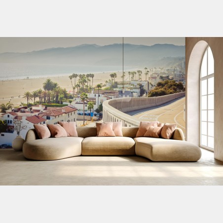 Wall mural Santa Monica beachside panorama • Wallissimo®