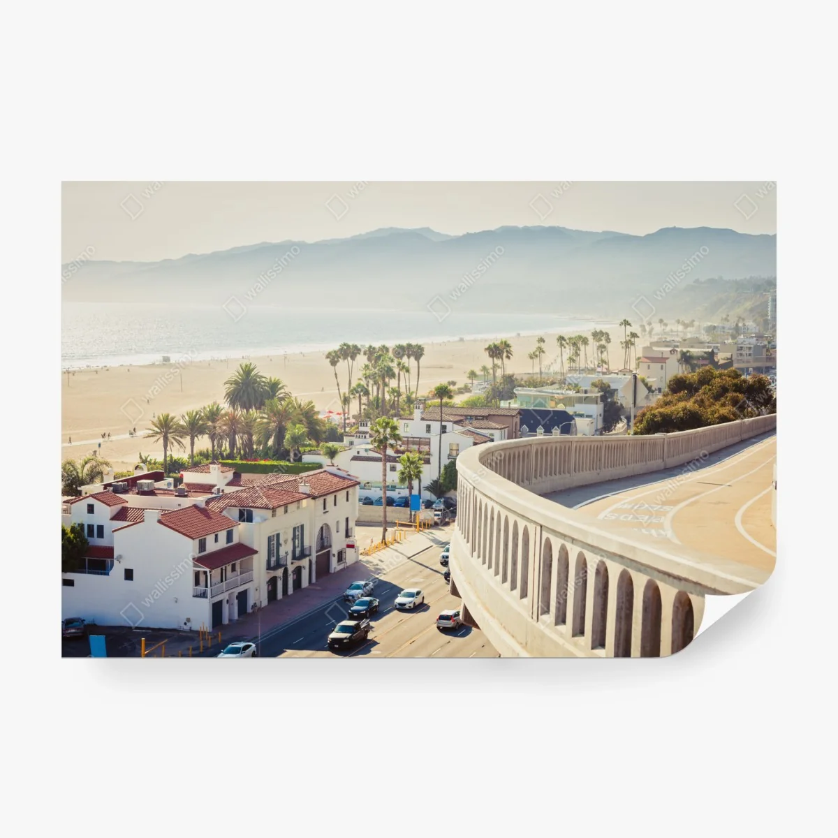 Wall mural Santa Monica beachside panorama • Wallissimo®