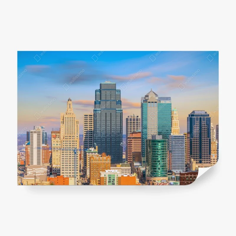 Wall mural Kansas City skyline at sunset