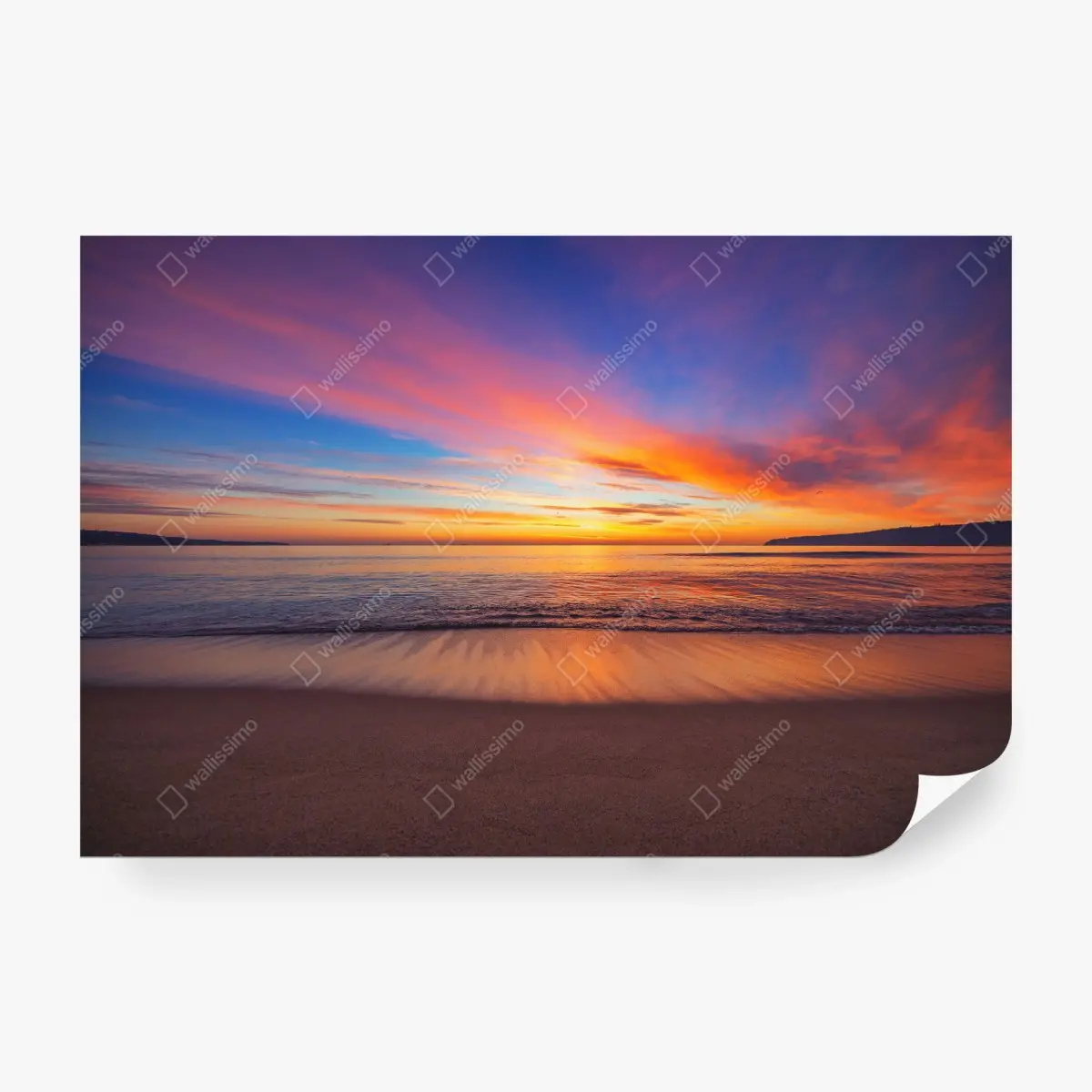Wall mural vibrant sunrise over a peaceful beach ⁕ Wallissimo®