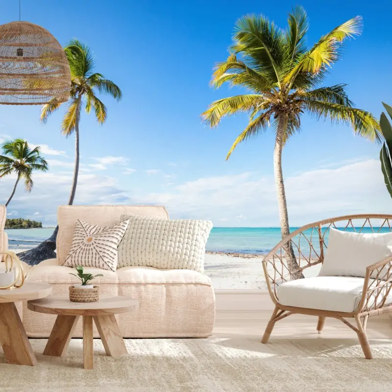 Wall mural tropical palm beach getaway
