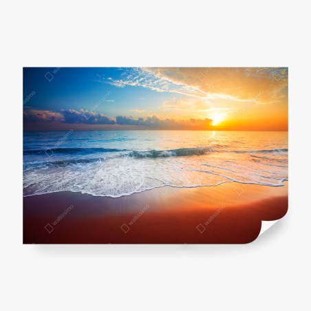 Wall mural serene sunset over the ocean • Wallissimo®