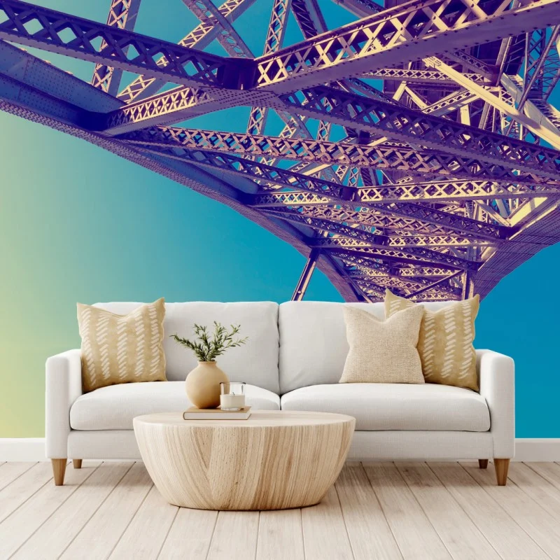 Wall mural abstract steel bridge perspective