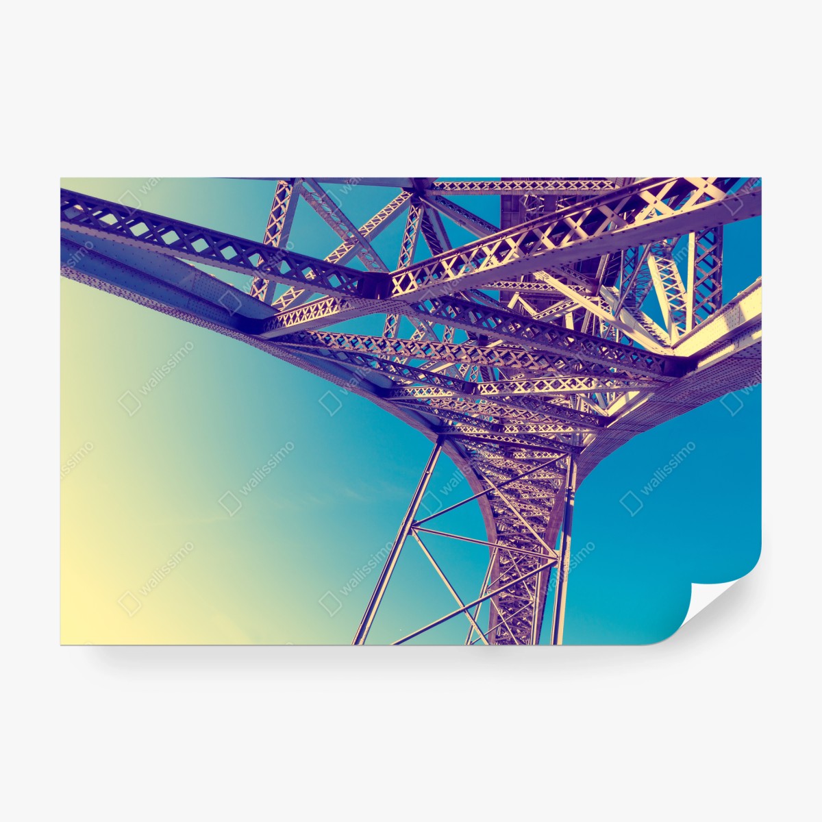 Wall mural abstract steel bridge perspective • Wallissimo®