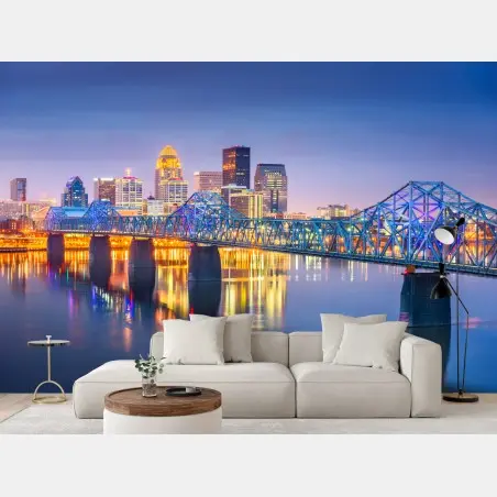 Wall mural Louisville skyline at dusk • Wallissimo®
