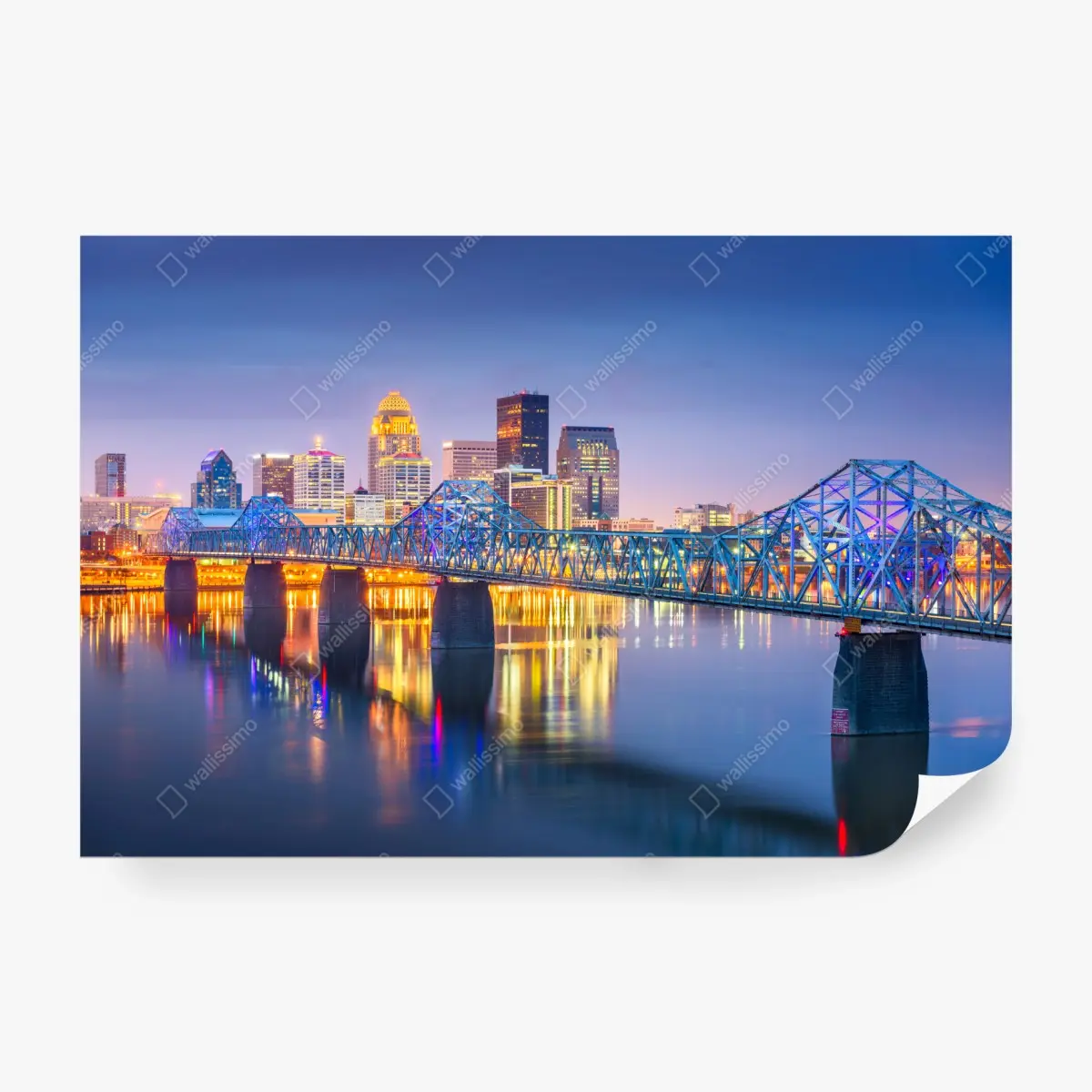 Wall mural Louisville skyline at dusk • Wallissimo®