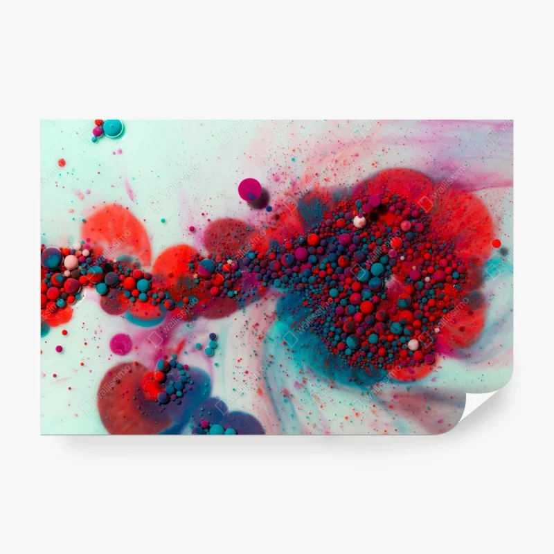 Wall mural vibrant marbled color burst