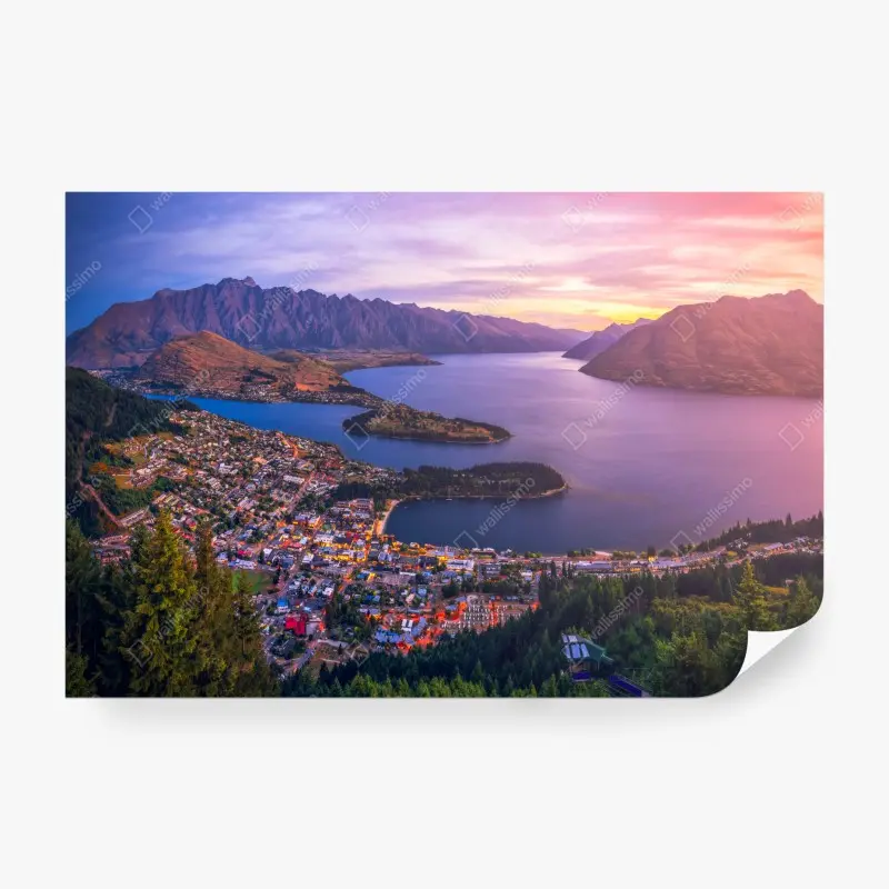 Wall mural Queenstown twilight cityscape