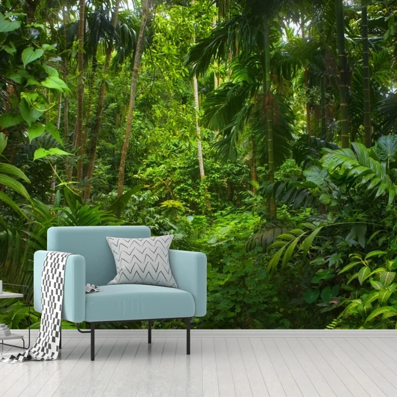 Wall mural lush tropical jungle canopy