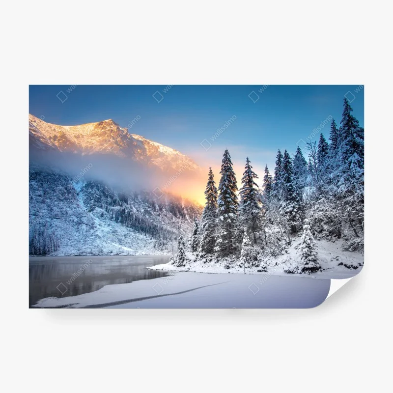 Wall mural winter sunrise at Morskie Oko