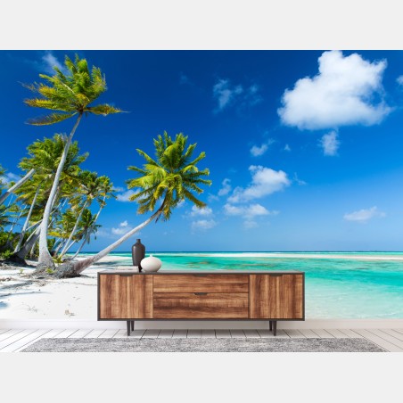 Wall mural tropical turquoise beach paradise • Wallissimo®