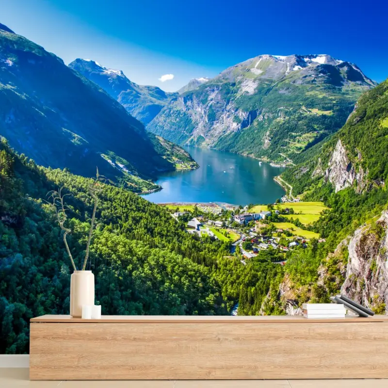 Wall mural Geirangerfjord mountain panorama