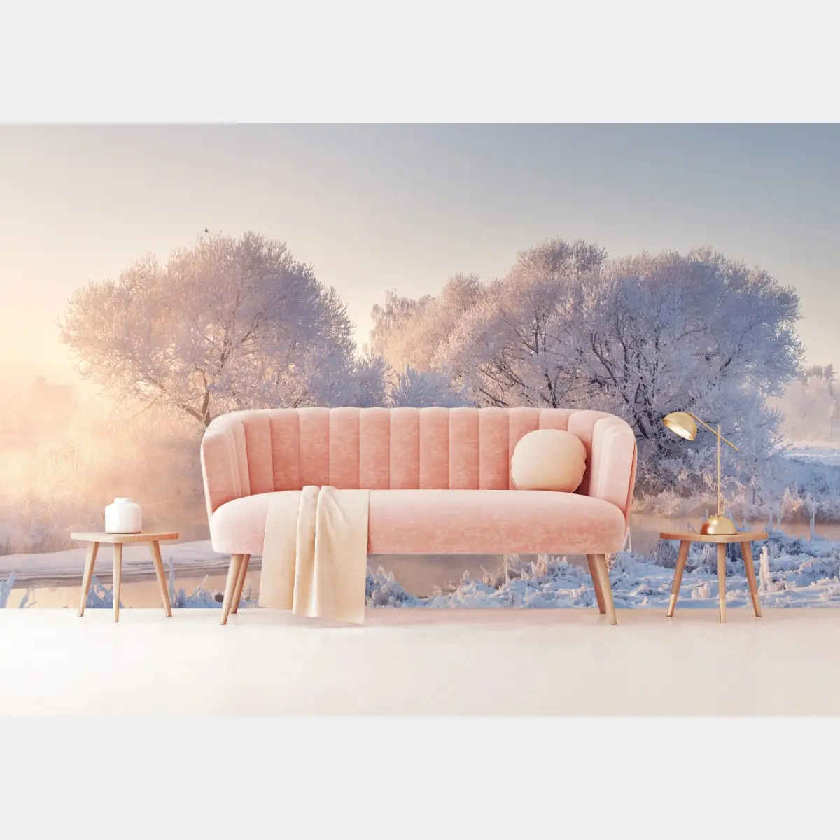 Wall mural frosted trees at sunrise • Wallissimo®