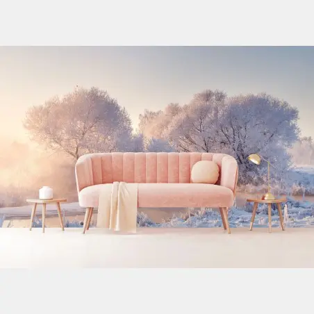 Wall mural frosted trees at sunrise • Wallissimo®