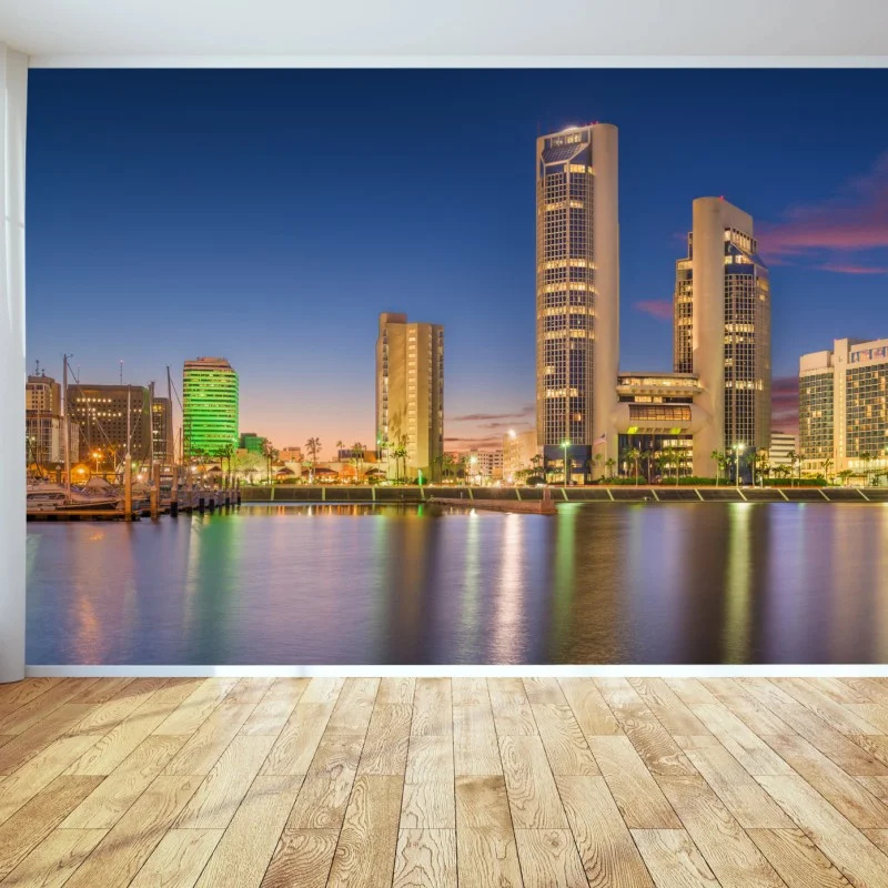Wall mural Corpus Christi skyline at twilight