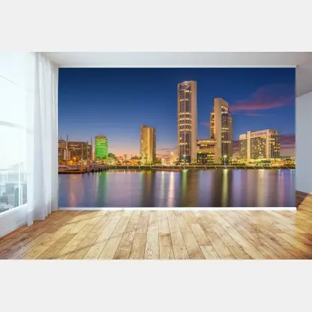 Wall mural Corpus Christi skyline at twilight • Wallissimo®