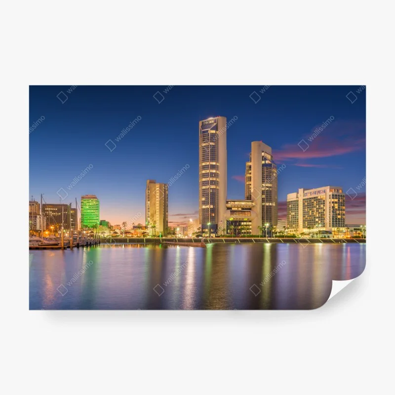 Wall mural Corpus Christi skyline at twilight