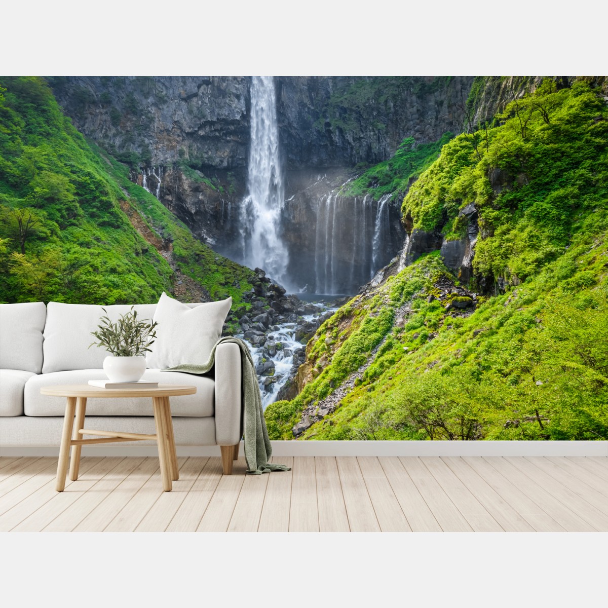Wall mural Kegon falls, Nikko waterfall landscape • Wallissimo®