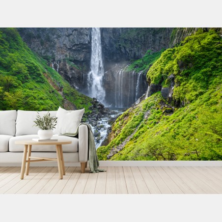 Wall mural Kegon falls, Nikko waterfall landscape • Wallissimo®