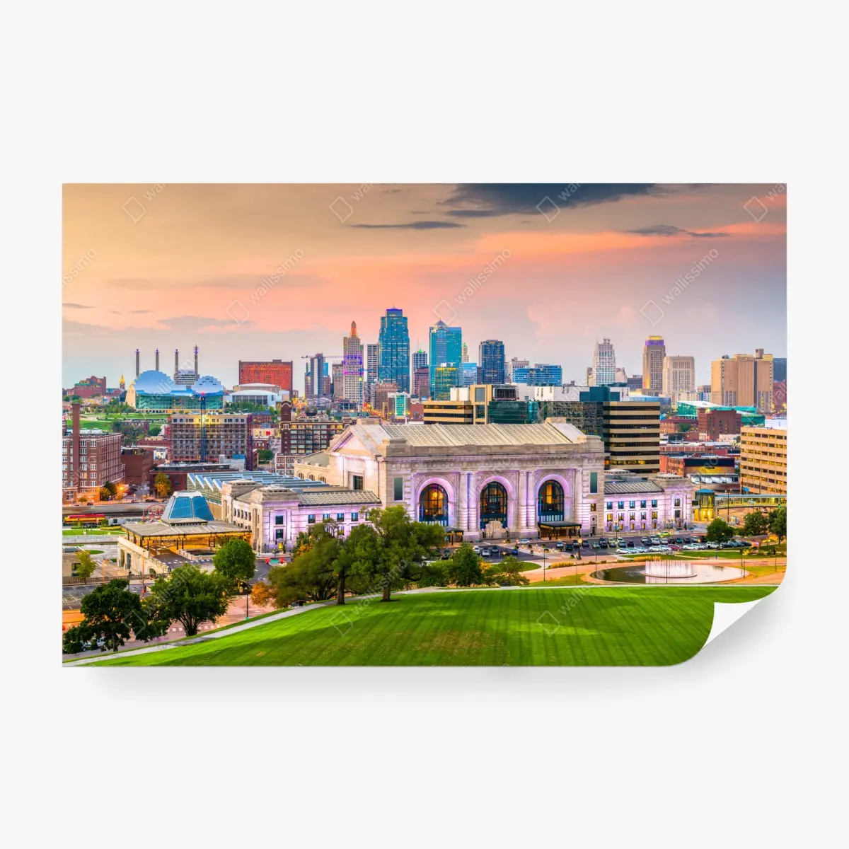 Wall mural Kansas City skyline at dusk • Wallissimo®