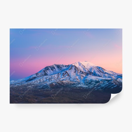 Wall mural sunset over Mount St. Helens in winter • Wallissimo®
