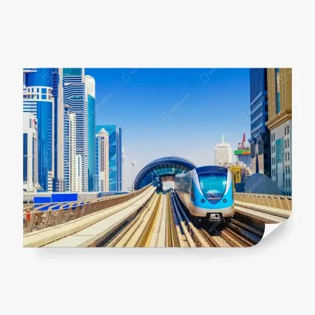 Wall mural urban metro train in sunlight • Wallissimo®