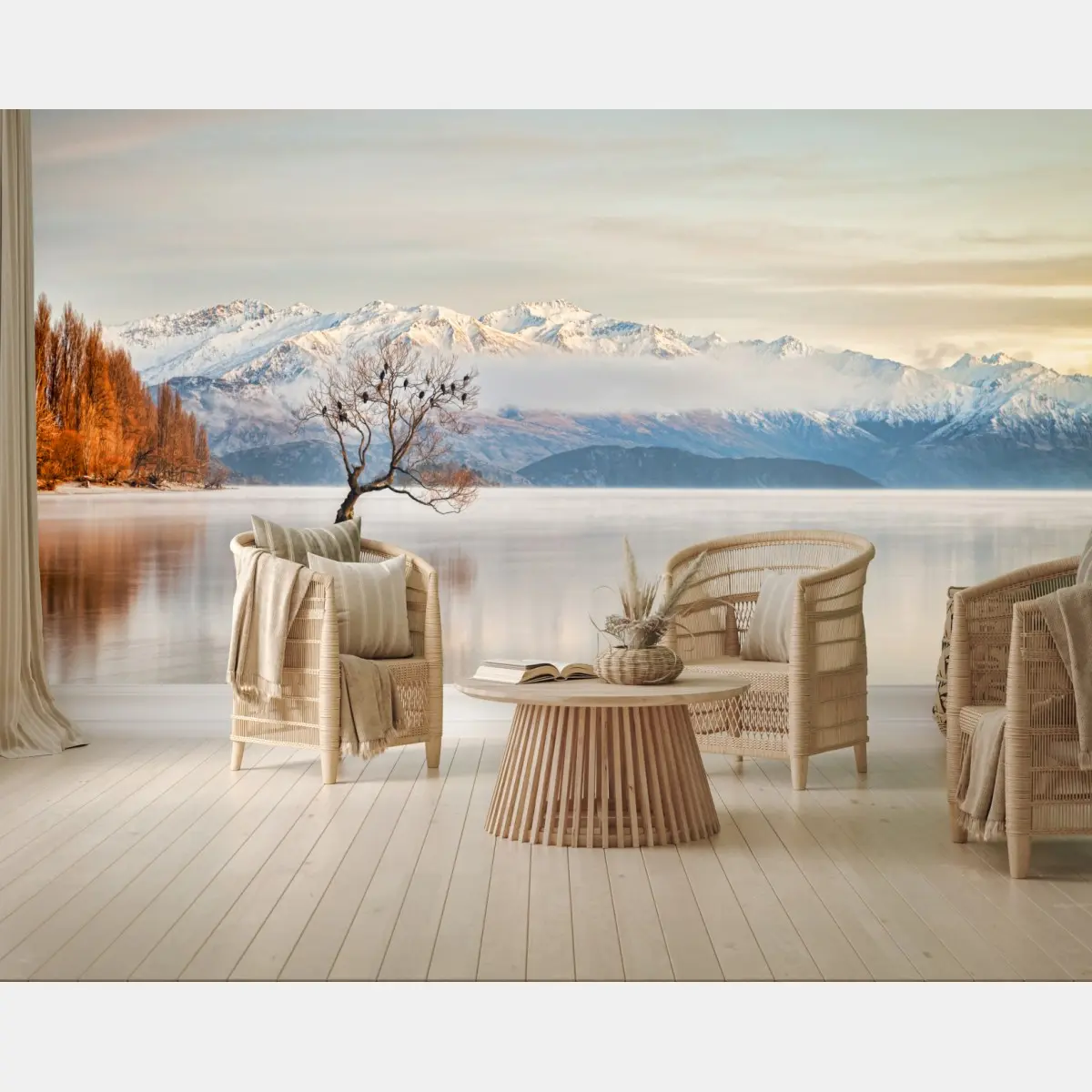 Wall mural solitary tree on Lake Wanaka • Wallissimo®
