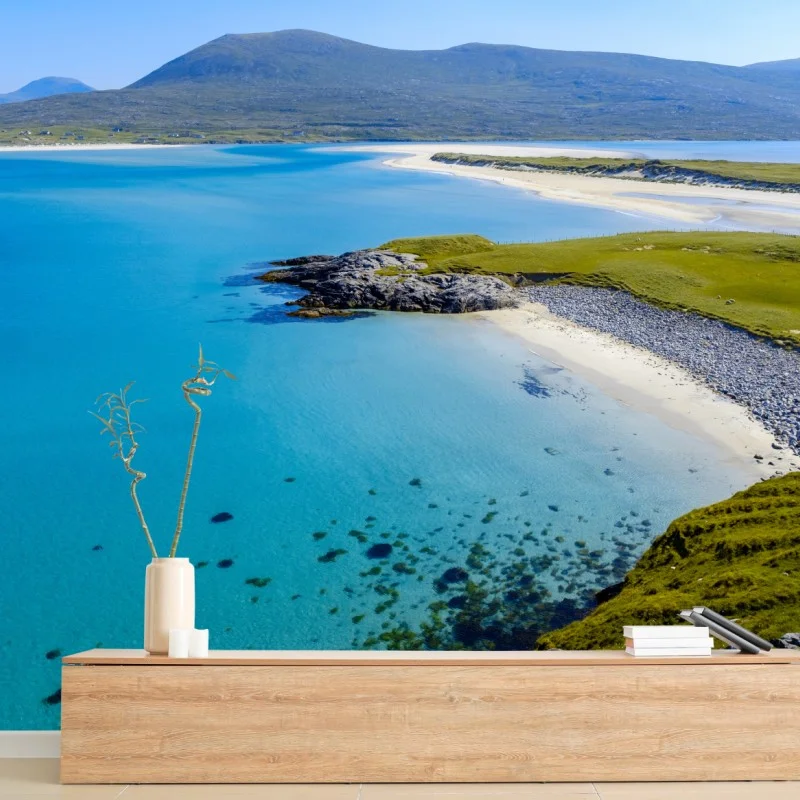 Wall mural tranquil turquoise beach landscape