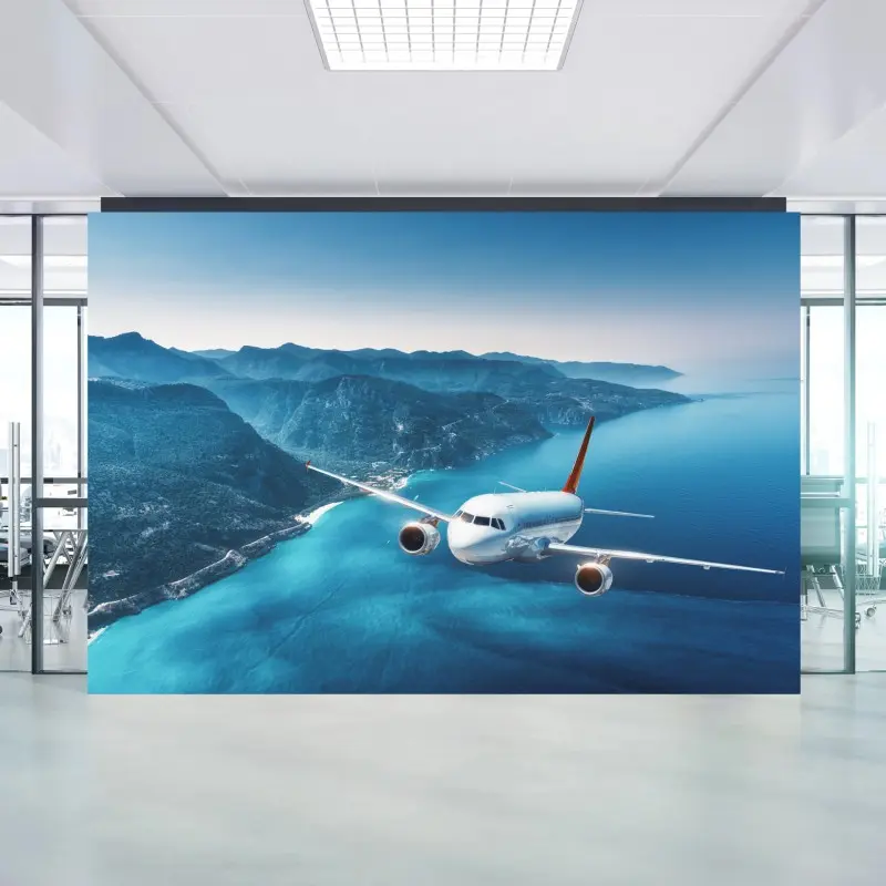 Wall mural coastal flight over turquoise sea