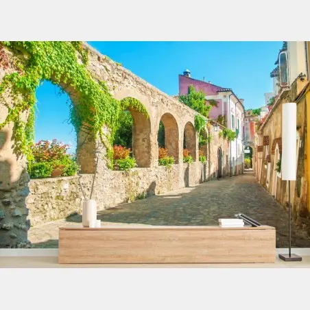 Wall mural sunlit arches in Ravello • Wallissimo®