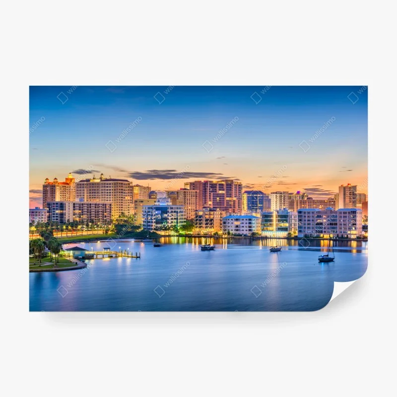 Wall mural Sarasota dawn skyline over the bay