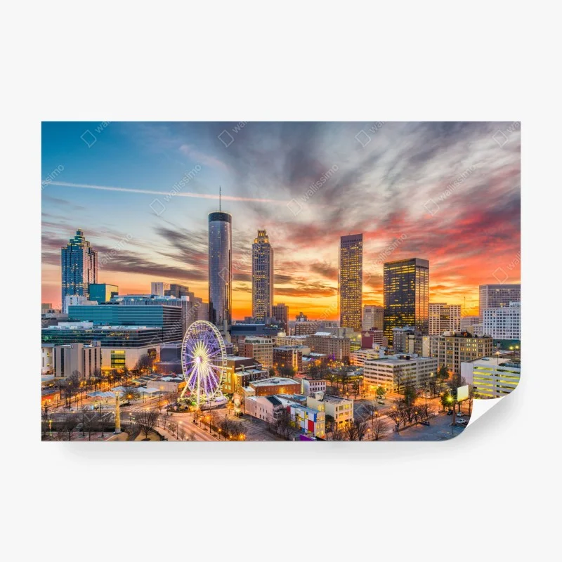 Wall mural Atlanta skyline at sunset