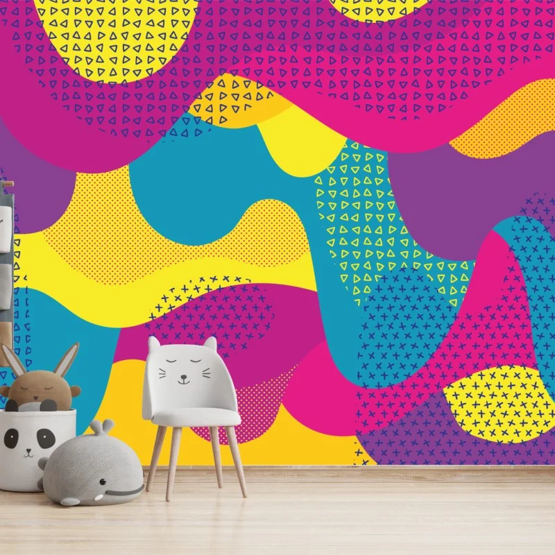 Wall mural vibrant abstract wave pattern