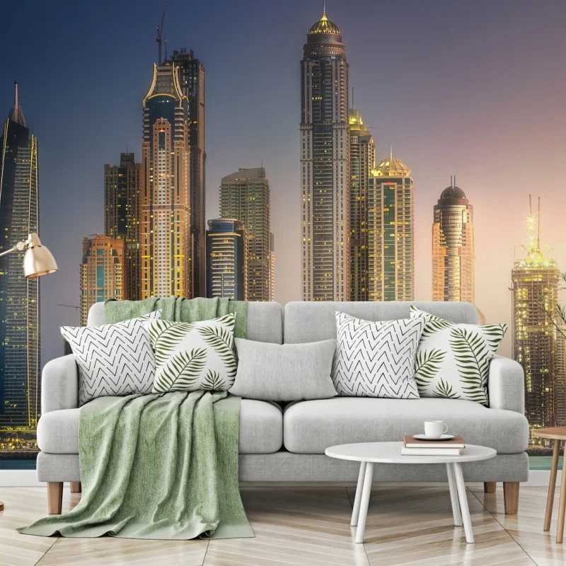 Wall mural golden skyline at dusk