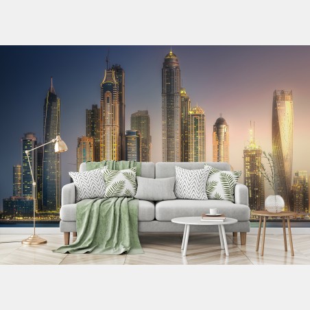 Wall mural golden skyline at dusk • Wallissimo®
