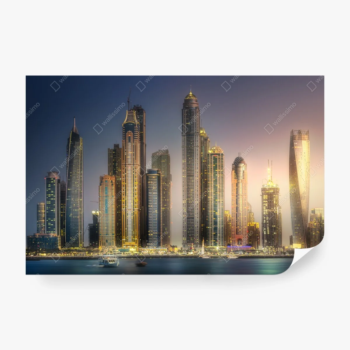 Wall mural golden skyline at dusk • Wallissimo® Wall mural golden skyline at dusk • Wallissimo®