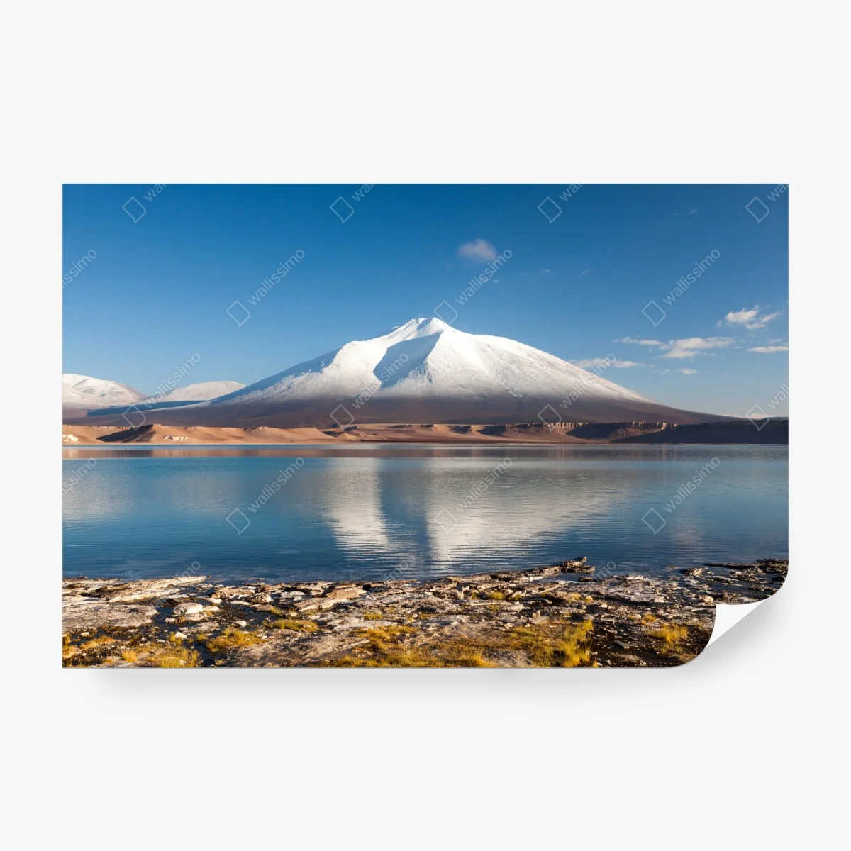 Wall mural Laguna Verde reflection in Atacama • Wallissimo® Wall mural Laguna Verde reflection in Atacama • Wallissimo®