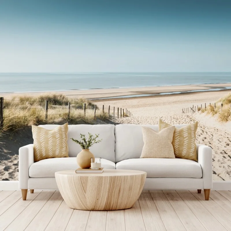 Wall mural sandy dunes at Noordwijk coast