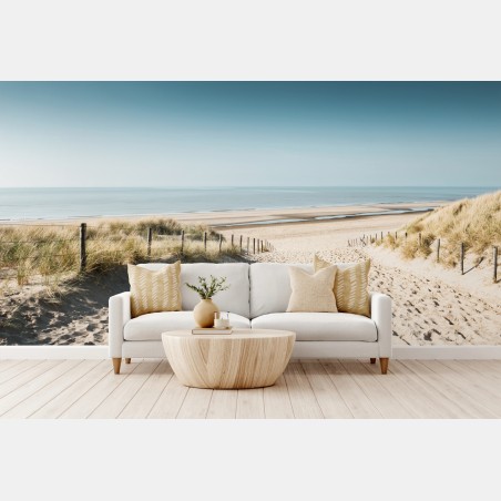 Wall mural sandy dunes at Noordwijk coast • Wallissimo®