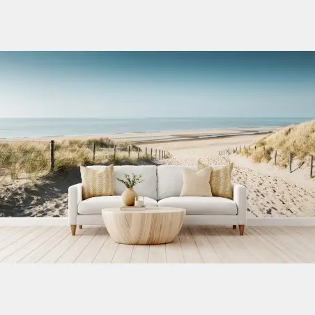 Wall mural sandy dunes at Noordwijk coast • Wallissimo®