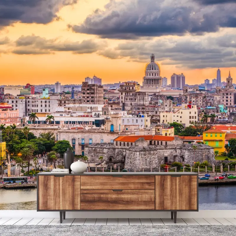 Wall mural Havana skyline at sunset