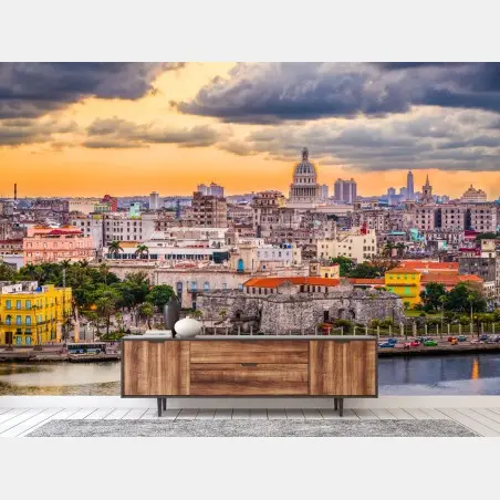 Wall mural Havana skyline at sunset • Wallissimo®