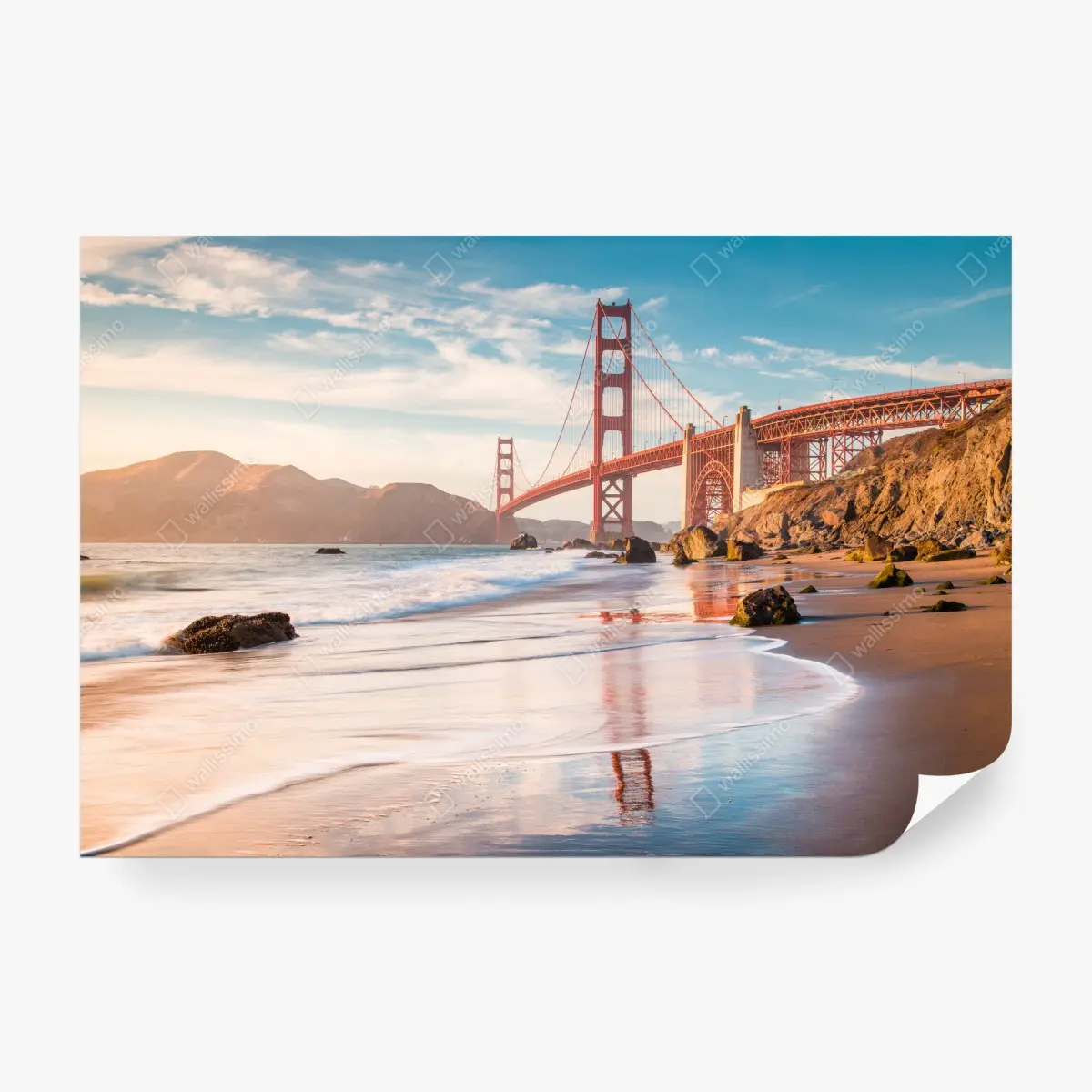 Wall mural San Francisco Golden Gate Bridge at sunset • Wallissimo®